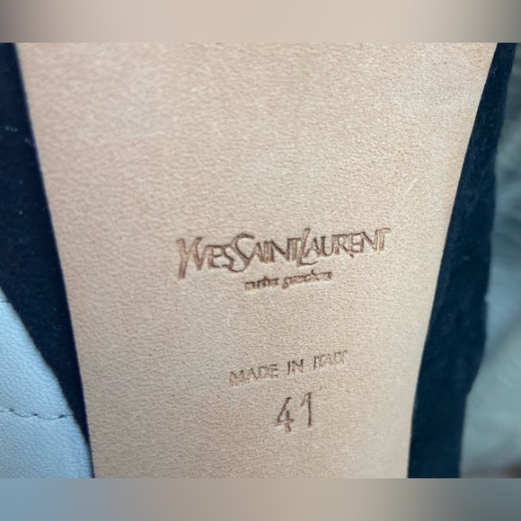 YSL YVES SAINT LAUREN WOMEN LEATHER HEELS/ SHOES MADE IN ITALY SIZE 41 - Picture 7 of 7